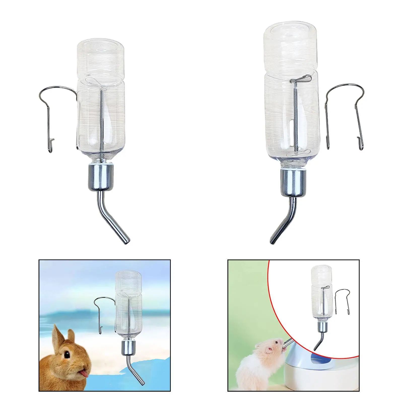 Cage Hanging Water Dispenser, Pet Water Bottle, Practical Automatic Small Animal Water Bottle for Guinea Pig, Rats, Bunny