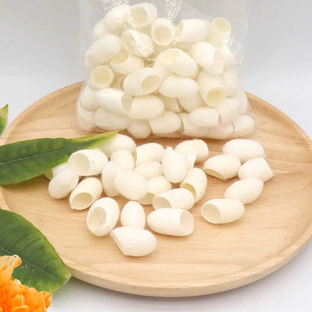 30 ชิ้น Finger Cot Silkworm Face Cleanser ผ้าไหมธรรมชาติ Ball ทําความสะอาด Supply แปรงนวดหน้าฟองน้ํา Scrubber สีขาว