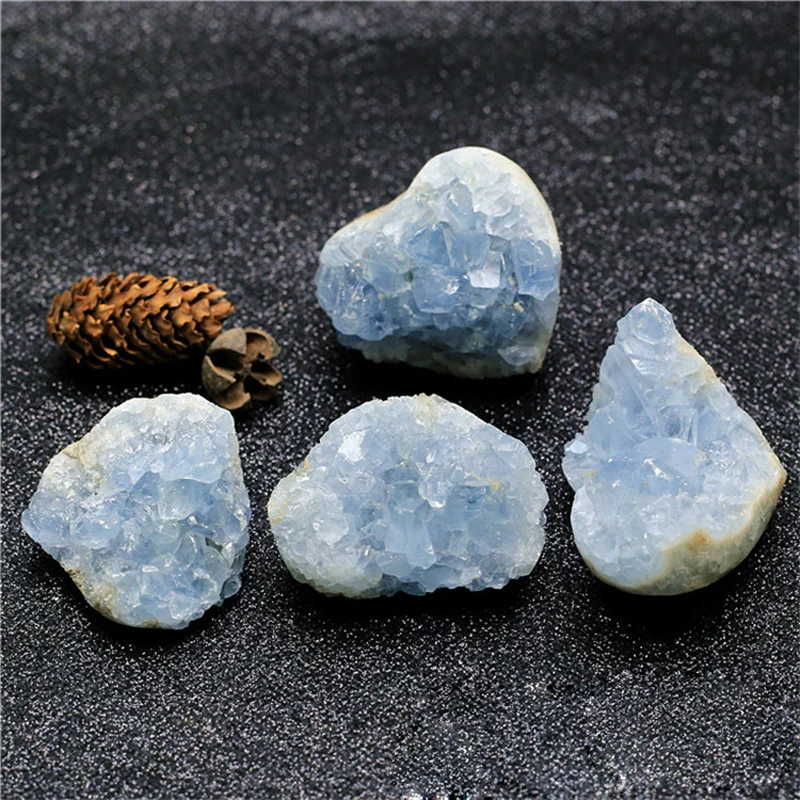 Random irregular Natural Blue Celestite Crystal Cluster Mineral Specimen For Decoration