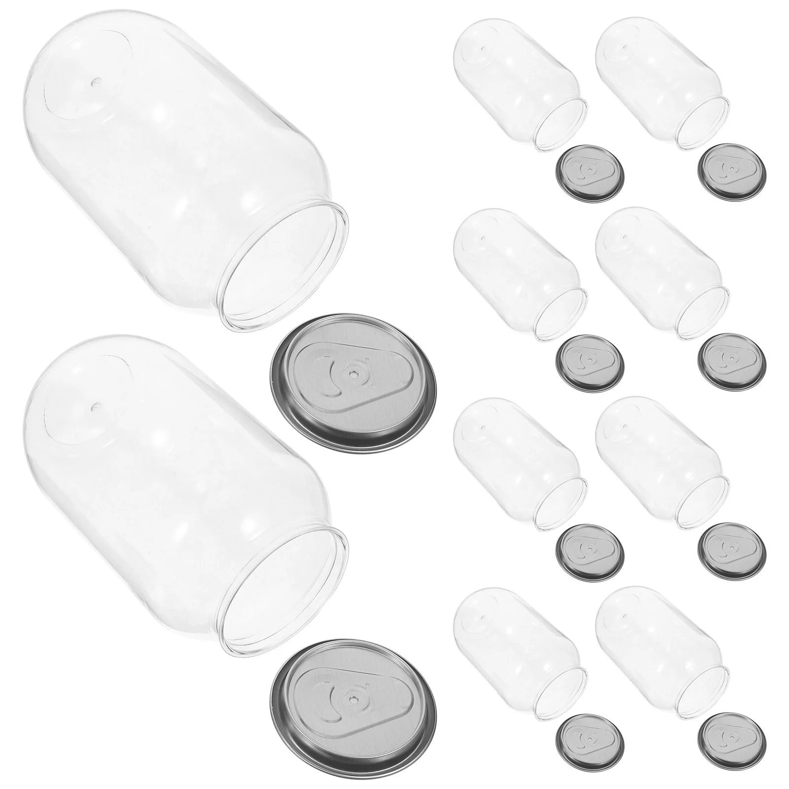 10 Pcs Soda Water Cans Bottles for Beer 1300X600X600CM Empty Canning Jars Transparent Beverages