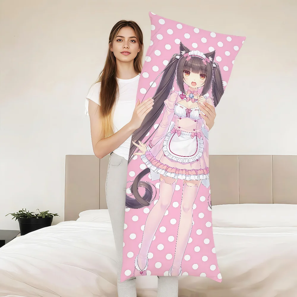 Anime Girl Chocolat Vanilla Sayori Cats Nekopara Long Pillowcase Bed Sofa Decor Double-Sided Dakimakura Body Pillowcover