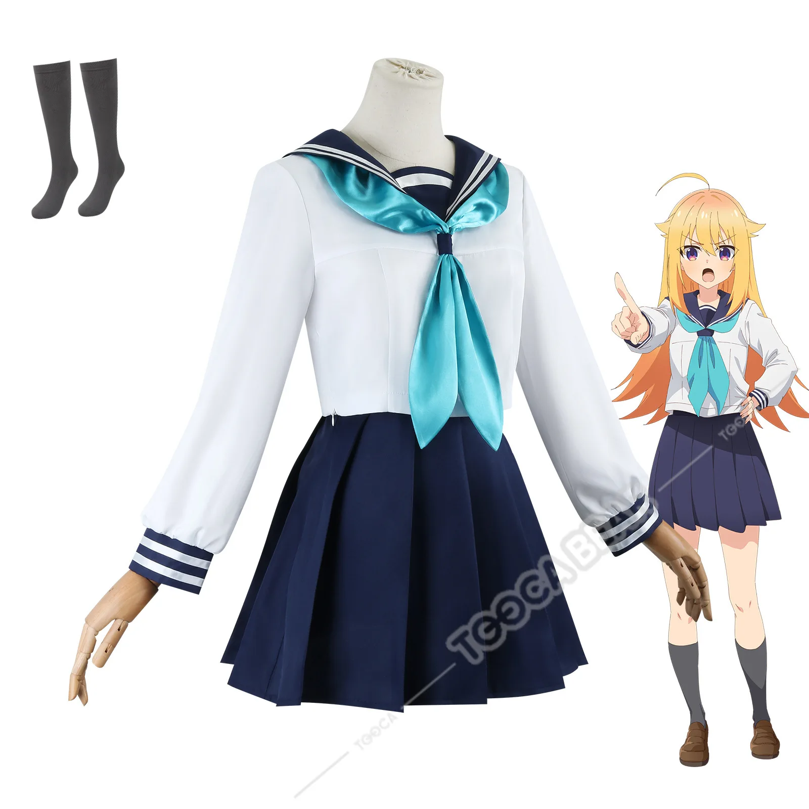 Torako Koshi Cosplay Costume Wig Anime My Deer Friend Nokotan Koshitan Shikanoko Nokonoko Koshitantan Dress JK Sailor Skirt