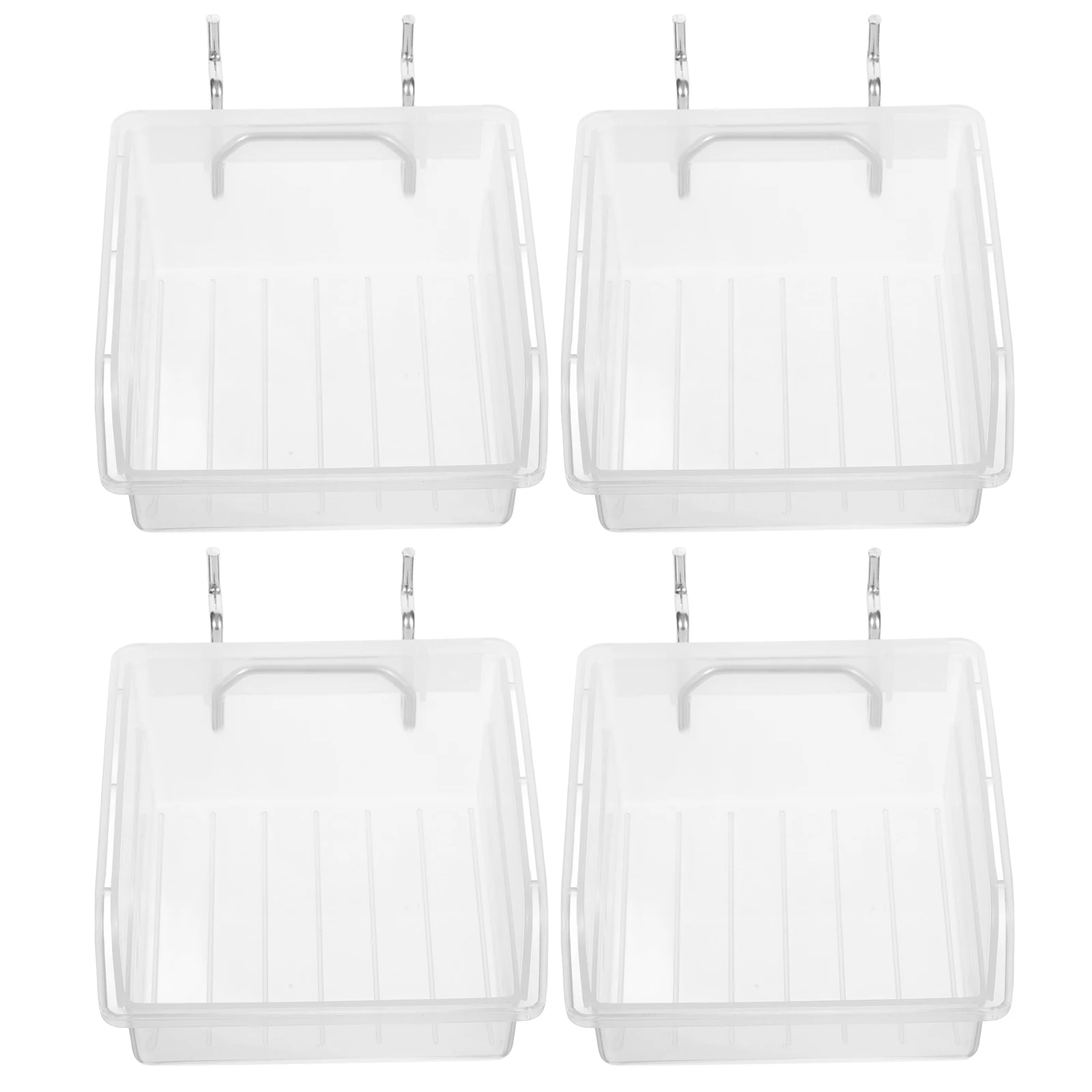 

4 Pcs Parts Storage Box Peg Board Organizer Accessories Tool Thicken Utility Bins Plastic 100x100x50mm Transparent Screw Nuts