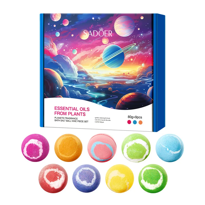 مجموعة هدايا قنابل الاستحمام 9 عطر Fizzies روز القرنفل شجرة الشاي عنبية البابايا زنبق الجلد ترطيب مثالية لحمام سبا الفقاعات