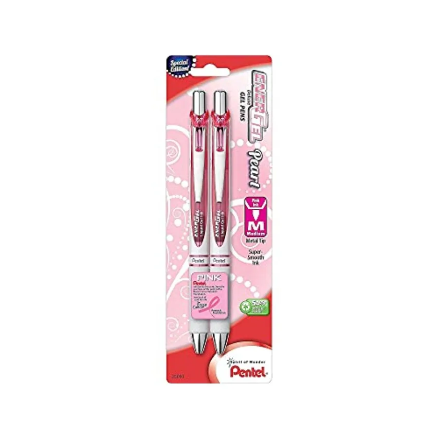 

Pink BCA EnerGel Pearl RTX Retractable Gel Pen, BL77WBP2PP
