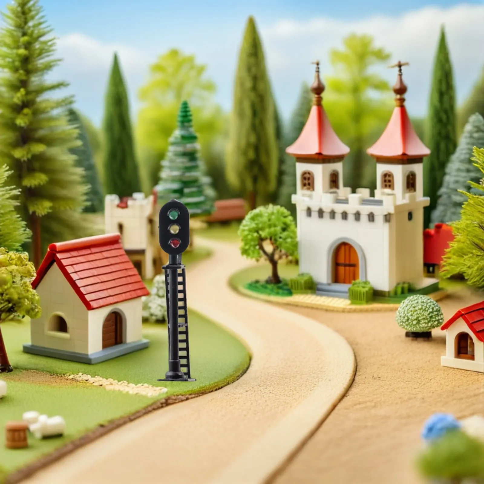 

Миниатюрный светофор для железнодорожного макета: 3-секционный (зеленый, желтый, красный) световой сигнал для оформления сцен и диорам