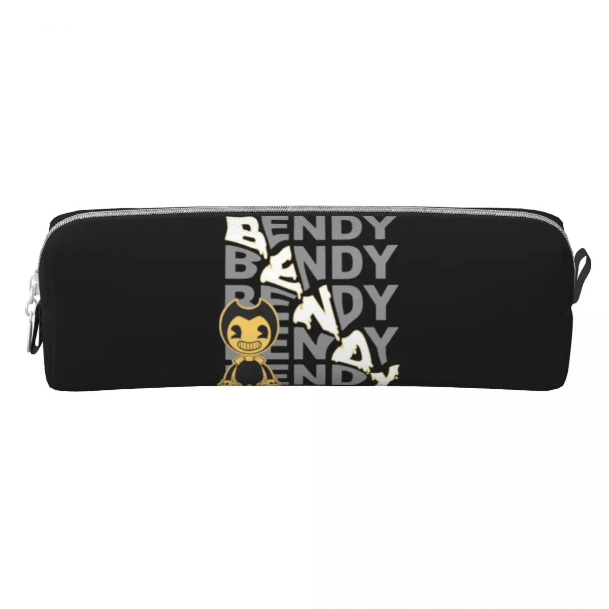 Cute Pencil Case Grey B-Bendyyys Pen Box Funny Batim Aesthetic School Pencil Cases Students Zipper Graphic Stationery Organizer