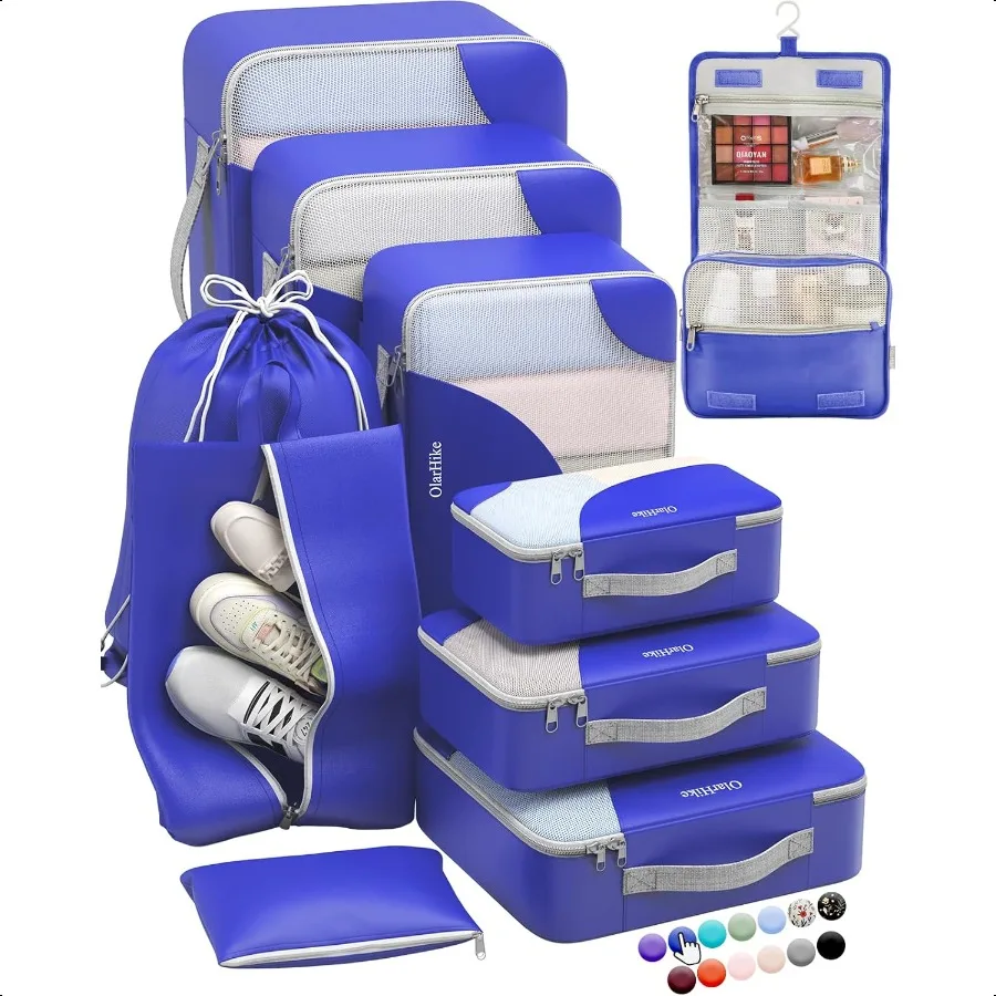 

ALL INCLUDED 10 Set Durable Packing Cubes for Suitcases entials for Travel UPGRADED AntiTear Stitching NEW Impd Lage Packing Or
