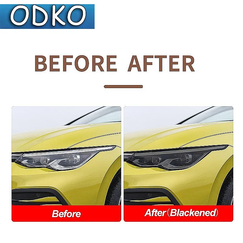 For Volkswagen VW Golf 8 MK8 R Line GTI 2020 2021 Car Headlight Tint Smoked Black Protective Film Transparent TPU Sticker - view 2