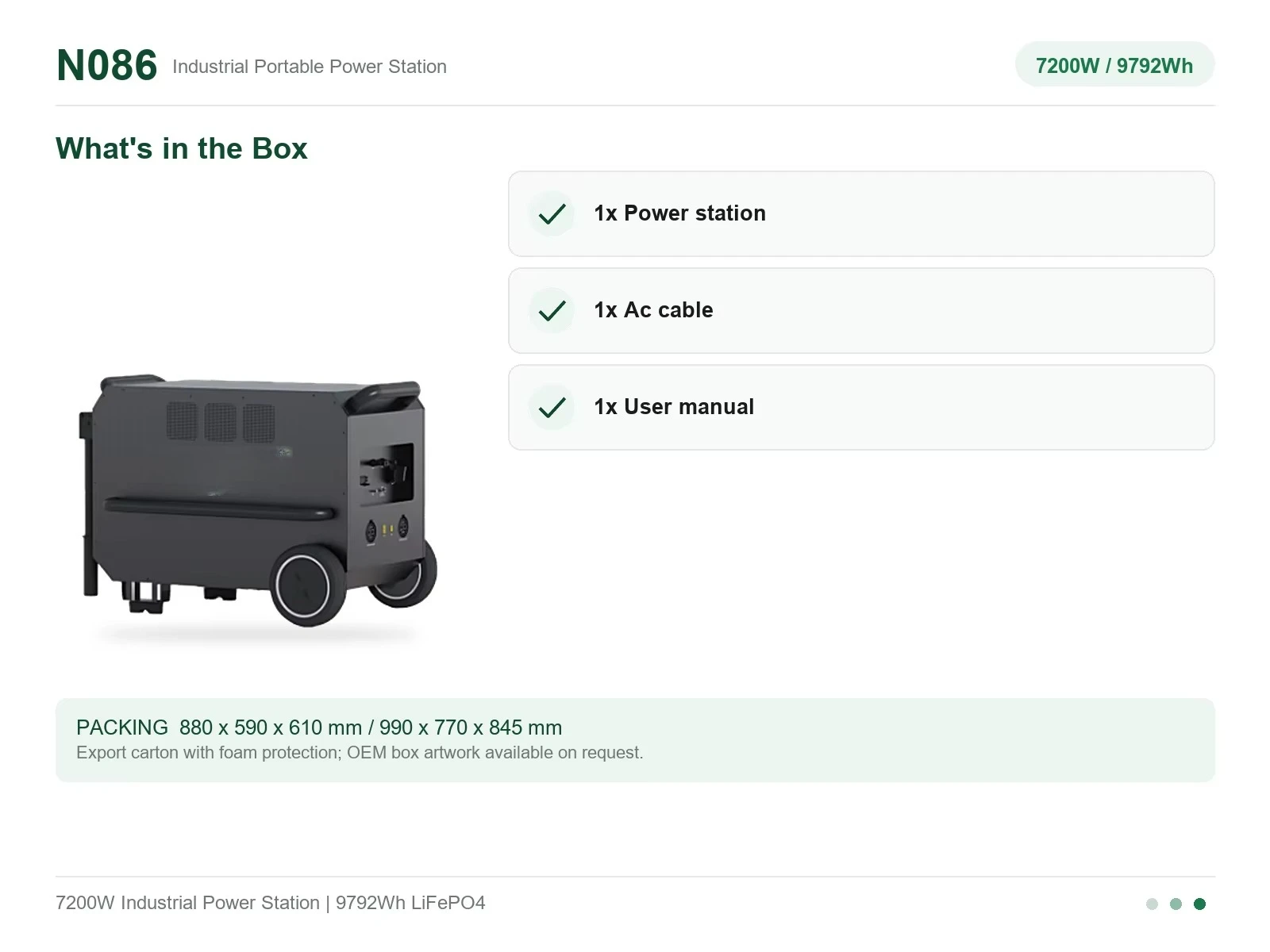 N086 7200W Portable Power Station 9792Wh LiFePO4 Solar Generator for Camping Outdoor Emergency Backup