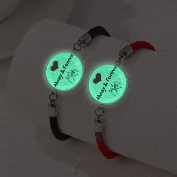 Romantische Leuchtende Sonne-Mond-Paar-Armbänder für Frauen und Männer, Handgefertigte Geflochtene Seil-Partnerarmbänder, Liebhaber-Schmuckgeschenke