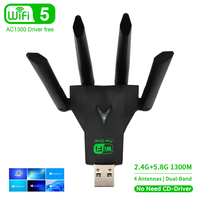 1300Mbps USB 3.0 WiFi Adapter Network Card Dual Band 2.4G/5GHz Wireless Receiver Transmitter For Desktop Laptop PC