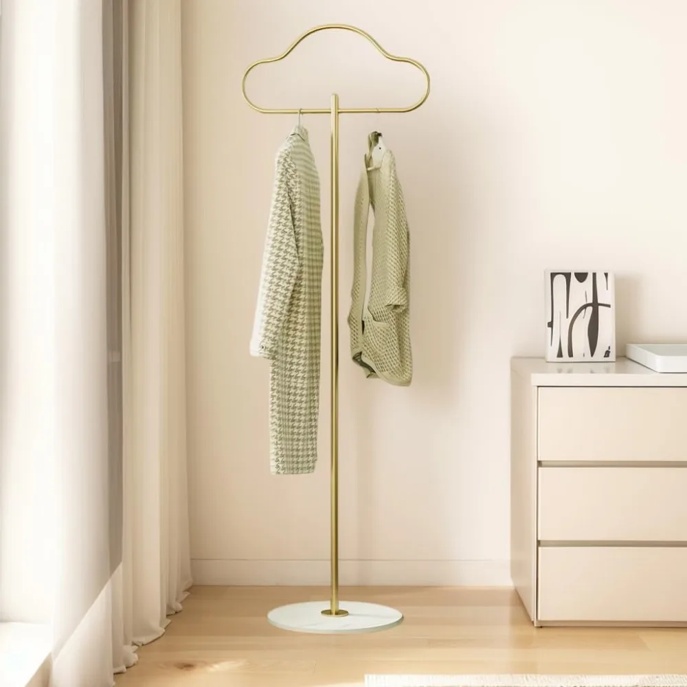 Gold Coat Rack with Heavy Marble Base Modern Coat Tree for Coats,Hats,Cloud Shape Freestanding Coat Rack for Bedrooms,Entryway