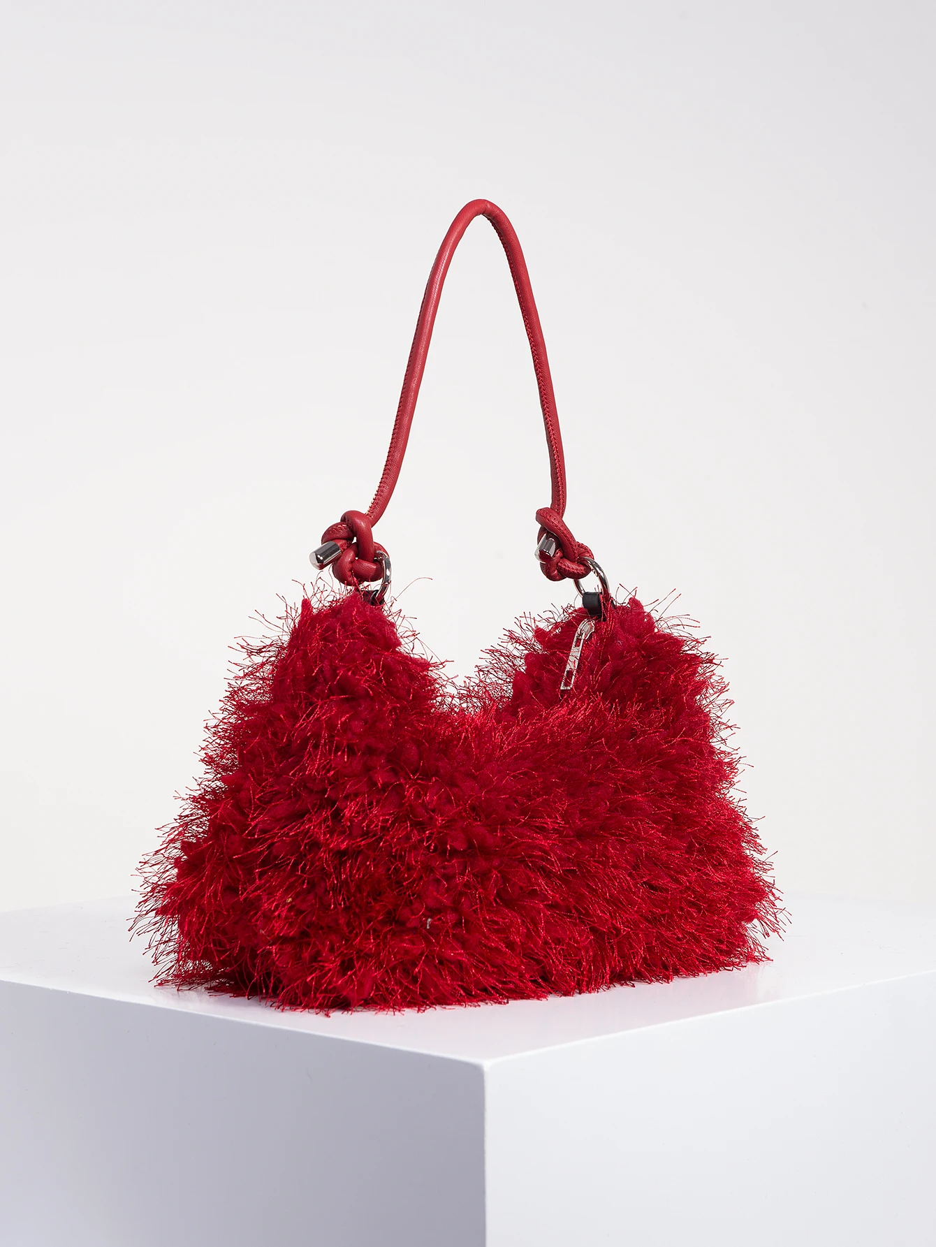 Y2K Style Women Shoulder Bags，Cute Charm Clutch，Hobo Handbag，Burgundy Bag，Vacation Travel Purse for Girl，Dopamine Style Purse