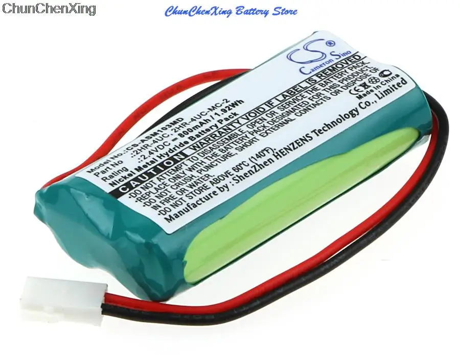 Cameron Sino 800mAh Battery 2HR-4UC, 2HR-4UC-MC-2 for Air Shields-Vickers JM103 Jaundice Mete