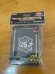 100 Pcs Yugioh Master Duel Monsters 25th Quarter Century Black Collection Official Sealed Card Protector Sleeves