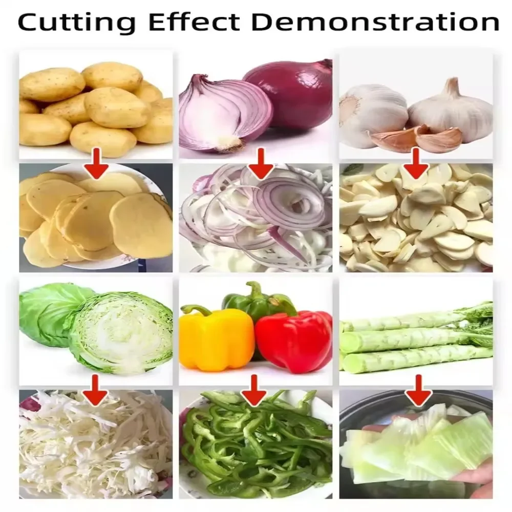 OYLP Electric Multifunctional Potato Chopper & Vegetable Fruit Slicer - Onion, Cabbage, Carrot, Radish, Cucumber, Garlic