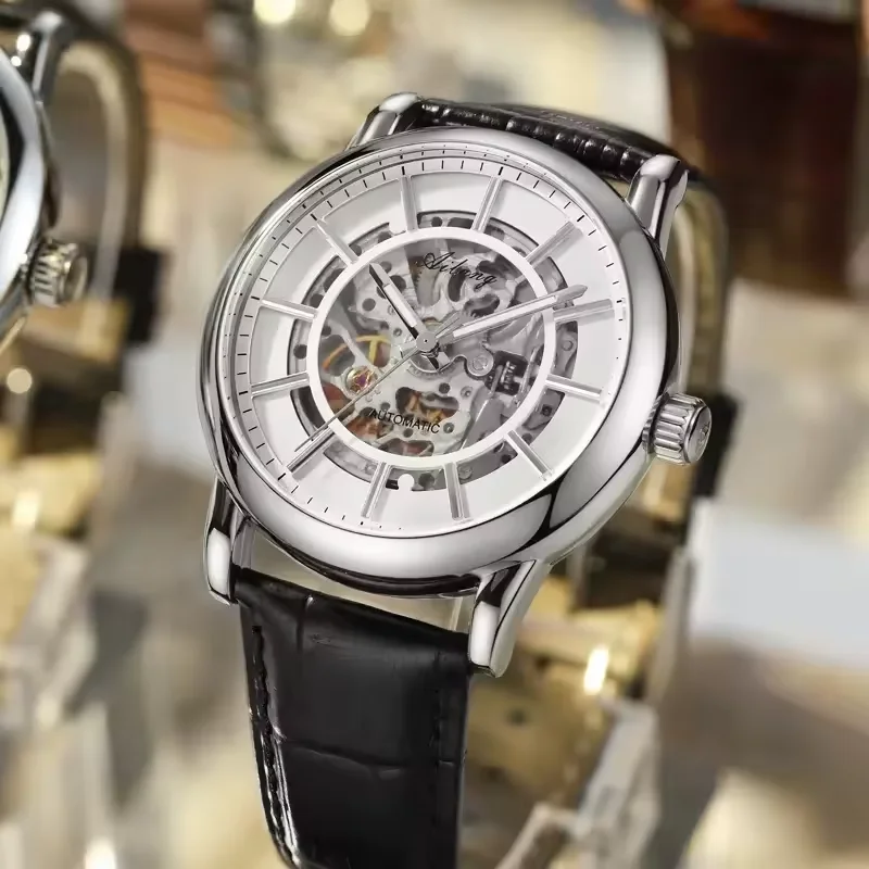 

AILANG Mens WatchLuxury Hollowing Mechanical Wristwatch Waterproof Luminous Stainless Steel Fashion Automatic Watch For Man