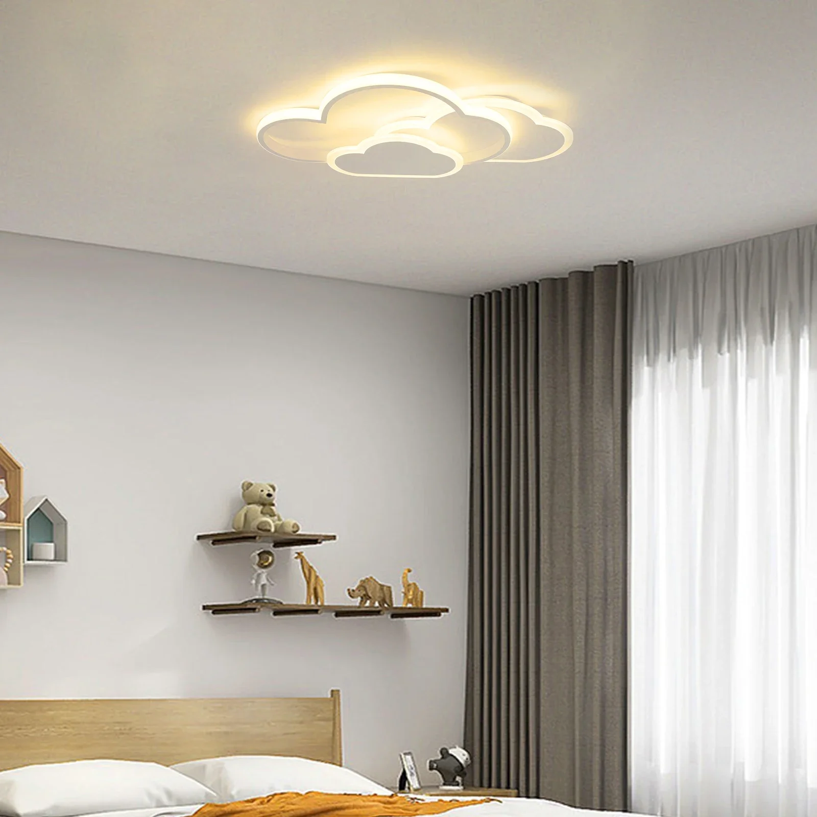TechHPNordic Cloud Shape LED Ceiling Light Fixture Modern 3-Color Lighting Acrylic Ceiling Lamp