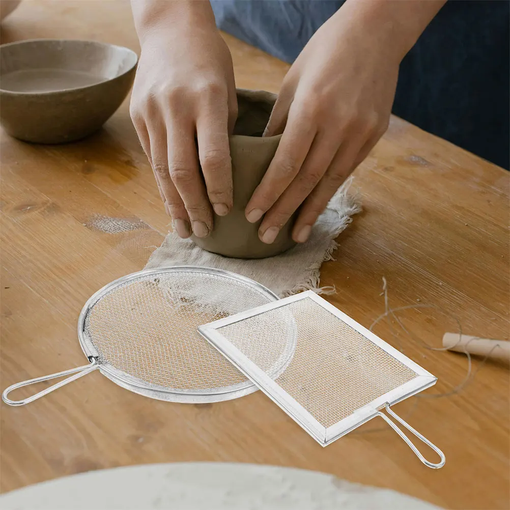 

3pcs Pottery Tools Ceramic Screen Clay Modeling Shaping Glaze Sifter Filter Mesh Fine Filtration Sturdy Material Multipurpose
