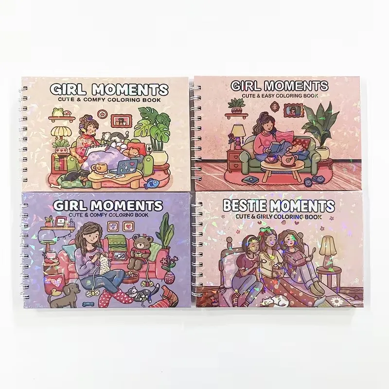 

Girl Moments Cute and Comfy Coloring Book - Relaxing Art Activity Painting Book for Adults and Teens