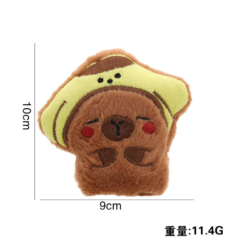 Cute Capibara Plush Keychain Cute Headgear Little Guinea Pig Doll Pendant Backpack Decoration Plush Pendant Birthday Gift