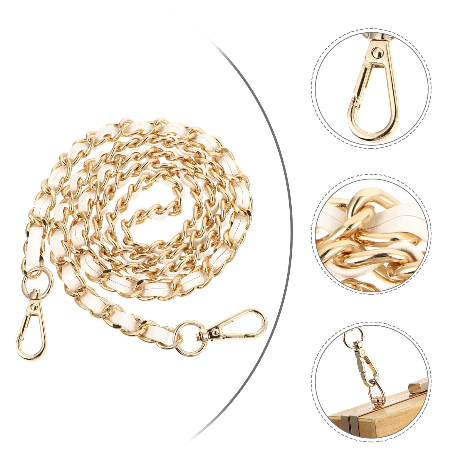 1Pcs Removable PU Bag Chain Strap Cross Body Purse Replacement Metal Handbag Chain Accessory Purse Strap