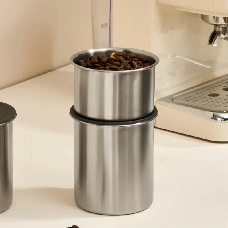 500/900/1400ML 304 Stainless Steel Storage Jars Lid Record Date Moisture-proof Grains Coffee Bean Pasta Food Storage Containers