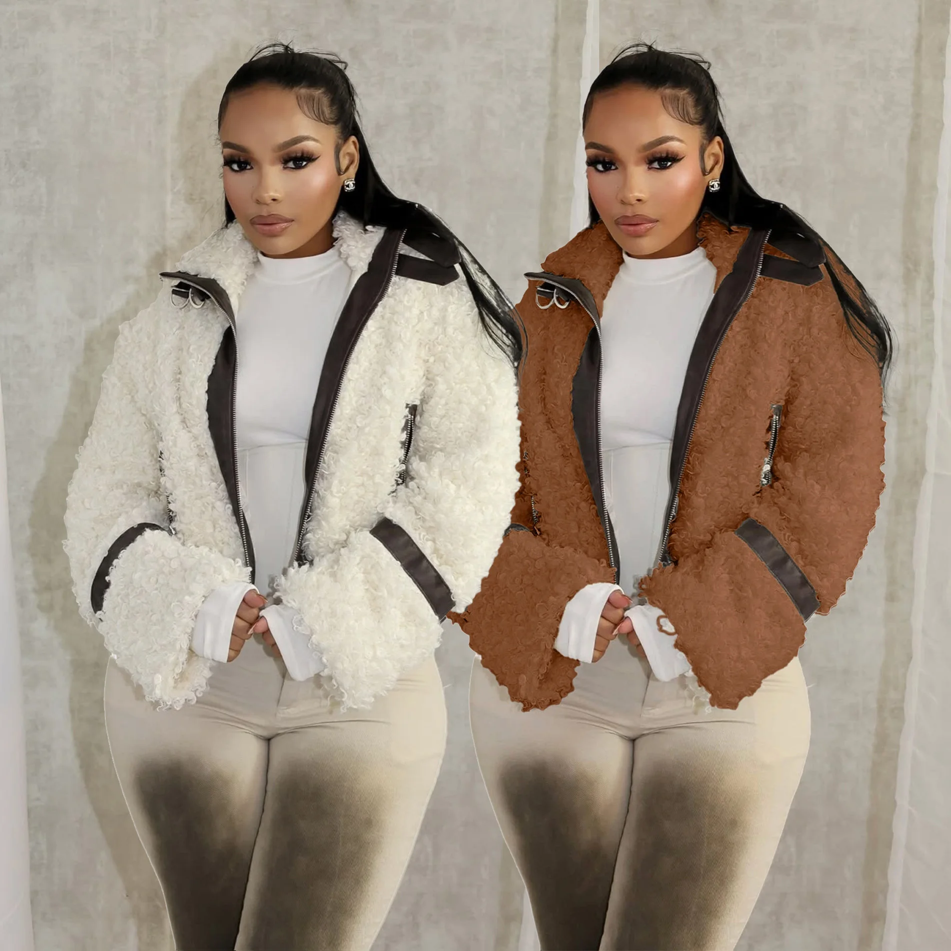 

Furry Cropped Fur Jackets for Women Winter Jacket Coats 2025 Y2K Streetwear Clothes Cute Girls Elegant Sexy Fur Jackets