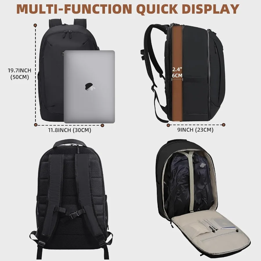 حقيبة ظهر مفرغة لضغط ختم السفر: حقيبة مكنسة كهربائية مع مضخة هواء - تحمل نظام حزمة قابل للتوسيع لأجهزة الكمبيوتر المحمول والمشي لمسافات طويلة #2