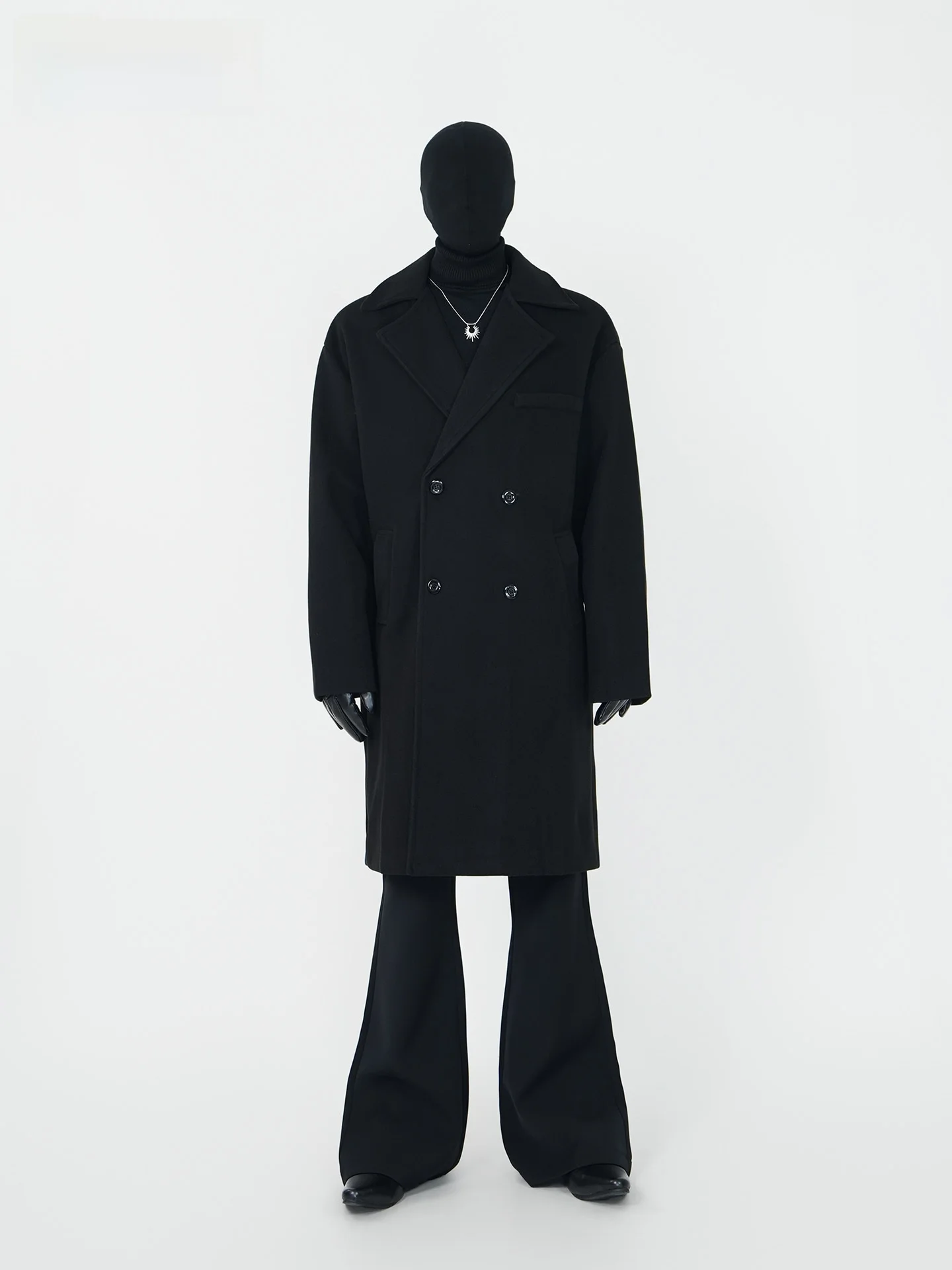 

Мужское шерстяное пальто VE2 2025 осень-зима, до колен, двубортное, свободного кроя, модное, городское, теплое