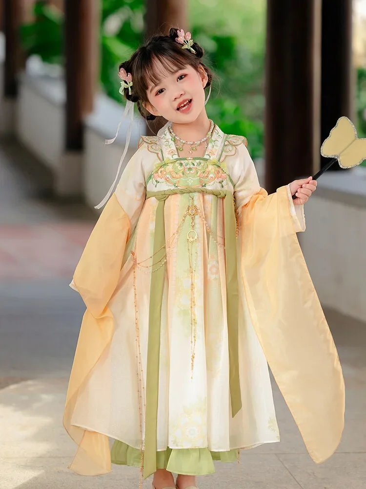 Hanfu-falda hasta el pecho para niña, novedad de primavera, 241654