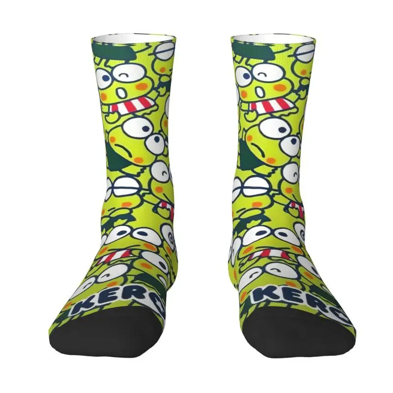 Custom Disney Cartoon Kero Kero Keroppi Sanrio Anime Mens Crew Socks Unisex Cool Spring Summer Autumn Winter Dress Socks