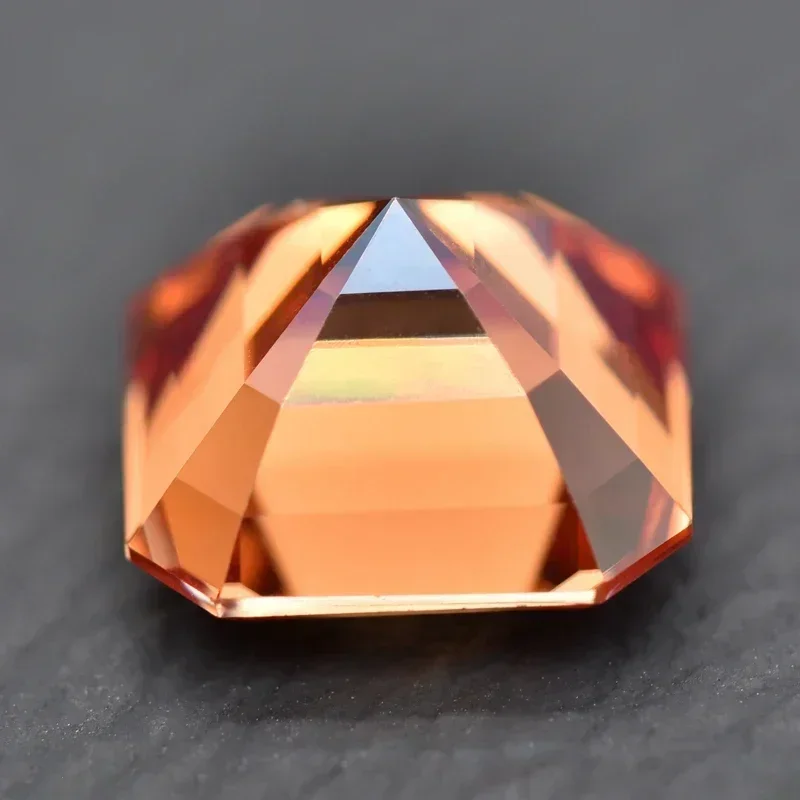 Moissanit-Stein, Asscher-Schliff, Wassermelonen-Rot, bestanden bei Diamanttester, Edelsteinperlen für DIY-Schmuckherstellung mit Zertifikat – Detail 2