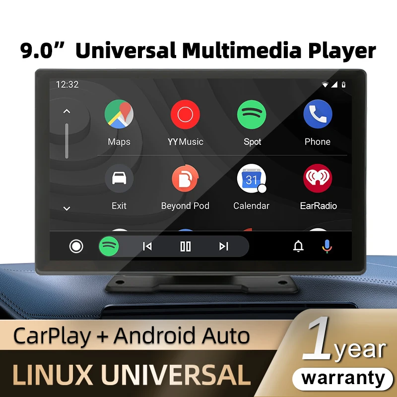 

Wireless CarPlay 9 inch Android Auto Car Radio Multimedia Video Player IPS Touch Screen Bluetooth MirrorLink Universal