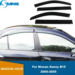 Car Window Visor For Nissan Sunny B15 2000 2001 2002 2003 2004 2005 Door Vent Visor Awning Sun Rain Guard Cover Deflector