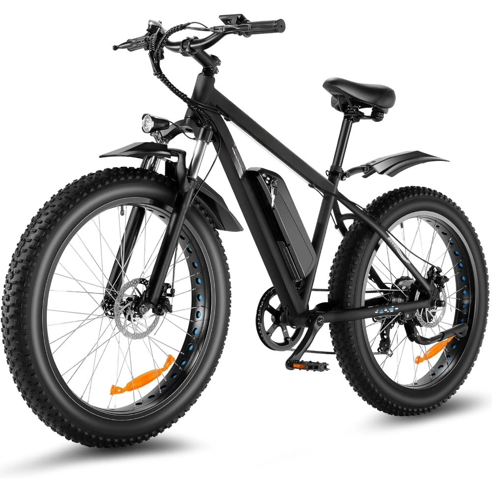 

Electric Bike 26" Fat Tire Electric Bike, 25mph Peak 750W 48V 10.4Ah Removable Lithium-Ion Battery Electric Mountain Bike