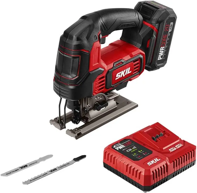 

Pwr Core 20 Brushless 20V 1 Inch Stroke Jigsaw Includes 2.0Ah Lithium Battery With Pwr Assist Usb And Pwr Jump Charger -