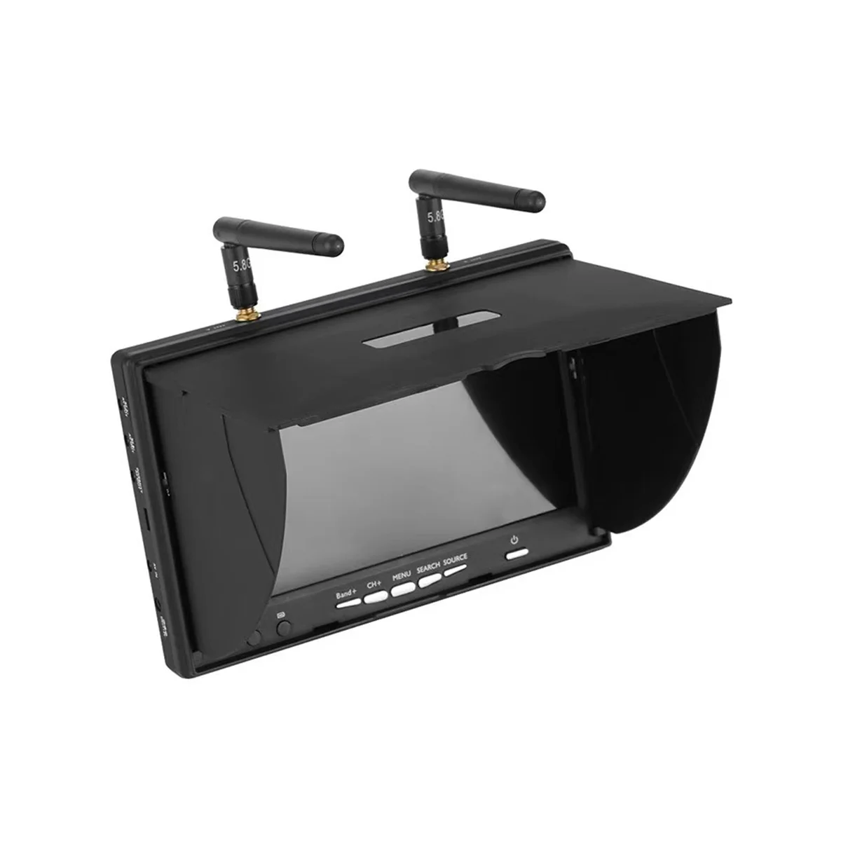 

5.8G 2CH 7 Inch Raceband FPV Monitor 800X480 with DVR Build-in Battery Video Screen for FPV Multicopte with US Plug