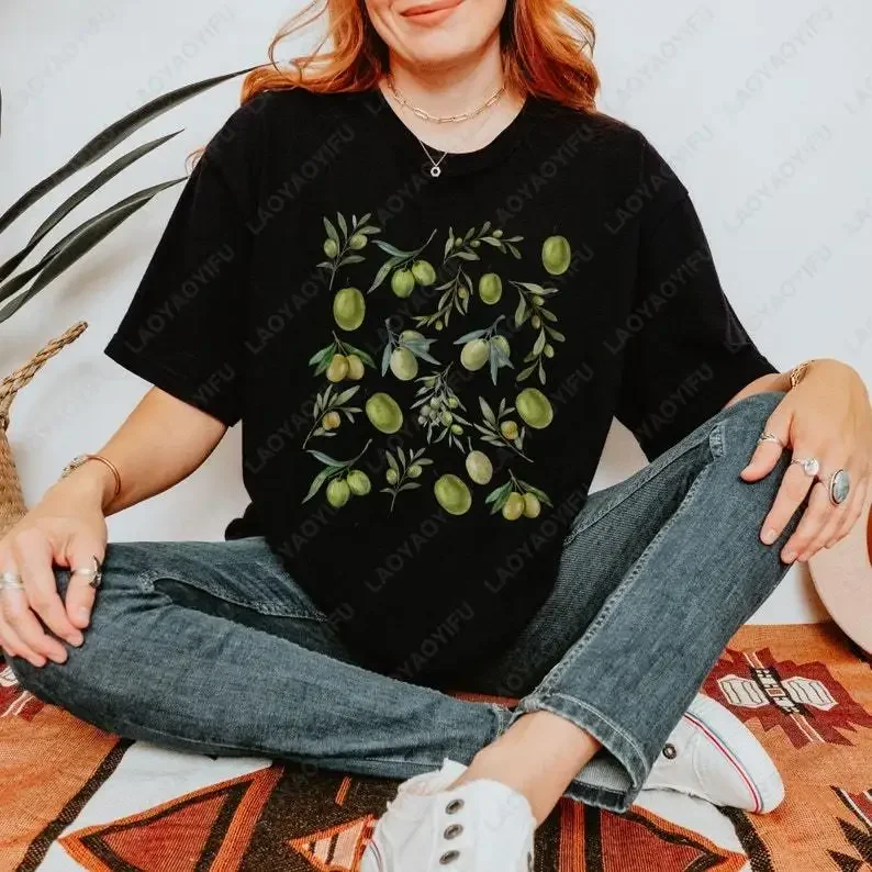 Camisa de algodón Oliver, camisetas gráficas Vintage, Foodie, granjero de moda, mercado, jardinería, amantes de las plantas, camisas, ropa estética, Tops Y2k