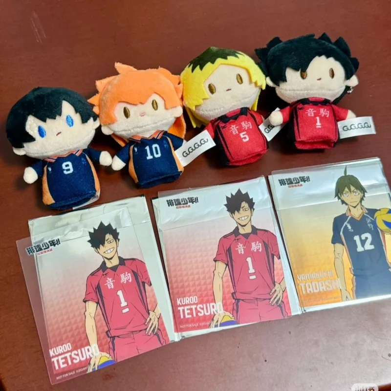 Haikyuu!! Caja ciega de marionetas de dedo de Anime genuino Hinata Shoyo Tobio Kageyama llavero colgante de felpa adorno decoración perímetro