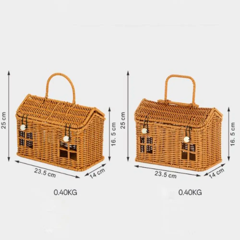 Multistyles Imitation Rattan Fruit Plate Retro Woven Handheld Storage Creative House Picnic Snacks Sundry Baskets