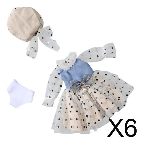 

12 Inch Doll Clothes Everyday Cloth Accessory Set Girl Costume Outfits for Blythe Barbie and BJD Dolls