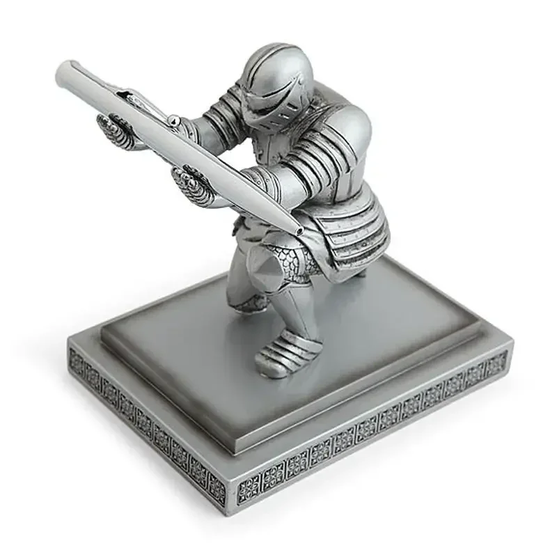 Vintage decorative pen holder Cool Executive Knight Pen Holder Knight-Kneeling Pen Holder Stand for School Office Stationery