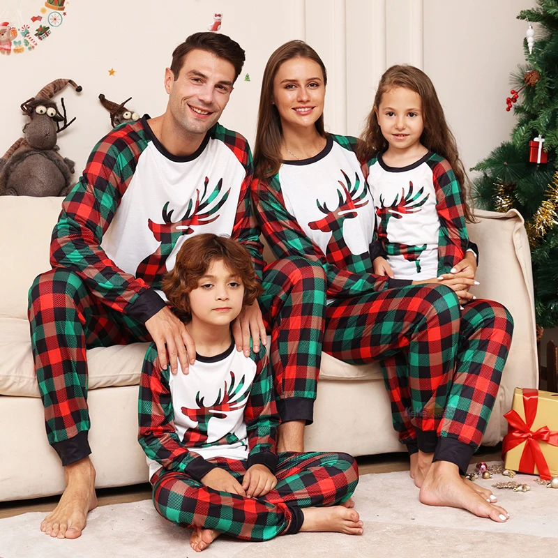 Family Matching Outfits Christmas Pajamas 2025 Adult Kids The Whole Family Same Pyjamas 2Pcs Xmas Sleepwear Baby Clothing Set