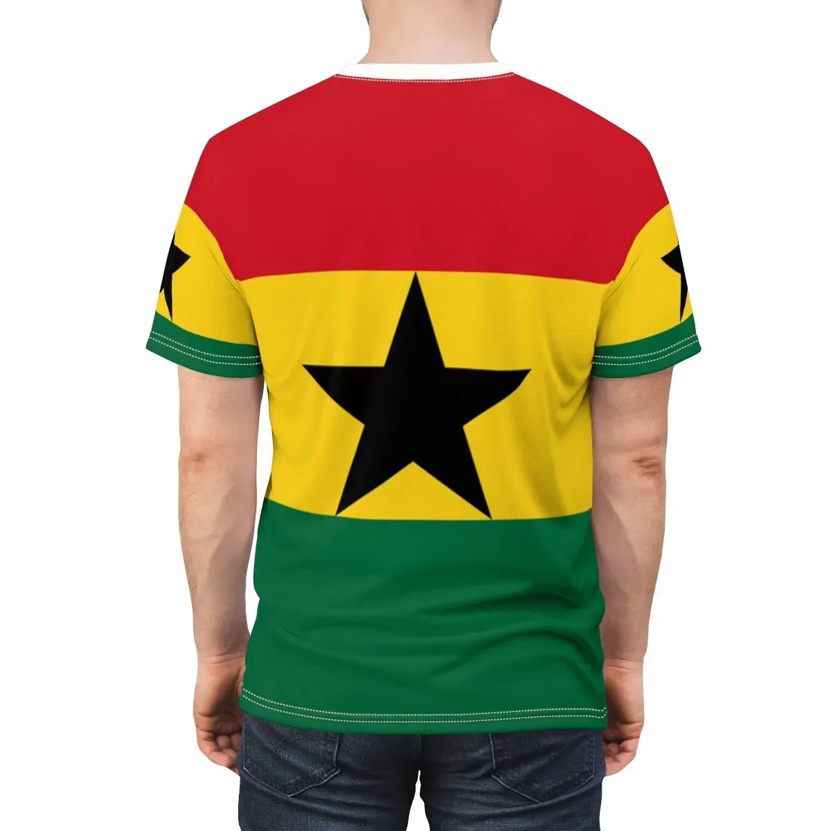 Abstract Vintage Ghana Flag 3D T Shirt For Men Fashion Hip Hop O-neck Short Sleeve Tops