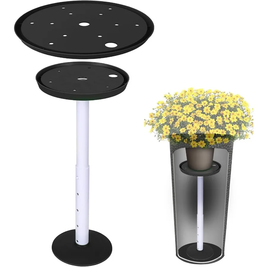 

2 упаковки стояков для растений с регулируемой высотой для внутренних горшков. 1117 Подъемные стояки для растений для использования в помещении и на открытом воздухе. Вставка с высокой квадратной круглой лентой.
