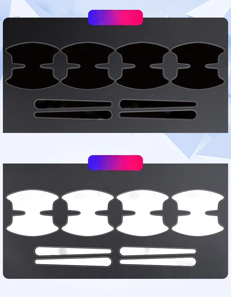 4pcs Door Bowl Sticker + 4pcs Handle Stickers,Universal Protector Film for Car Truck SUV