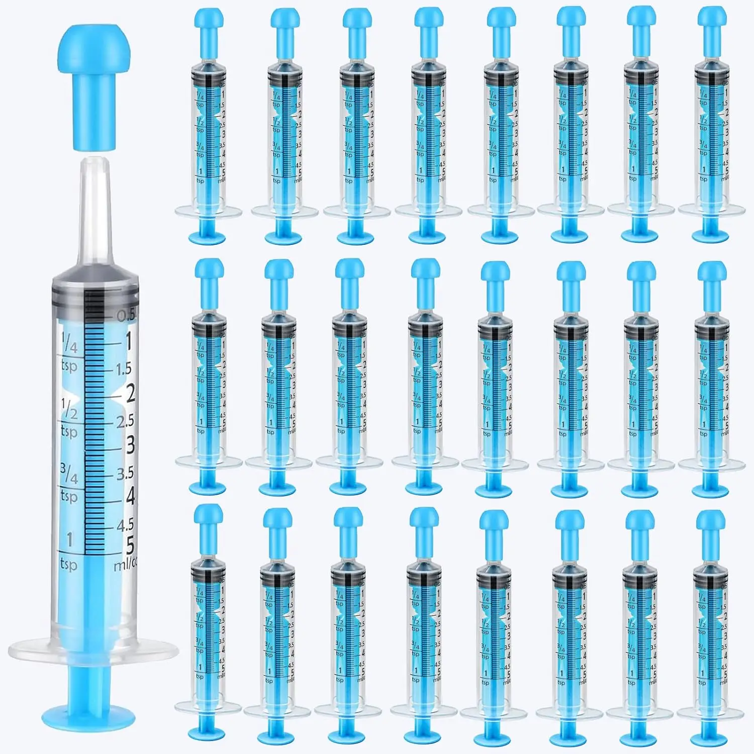 Seringas sem agulha de calibração cutie, 25 pacotes, 10ml, com tampas, ferramentas de recarga, transferência de líquido, embalagens cosméticas, alimentação de animais de estimação