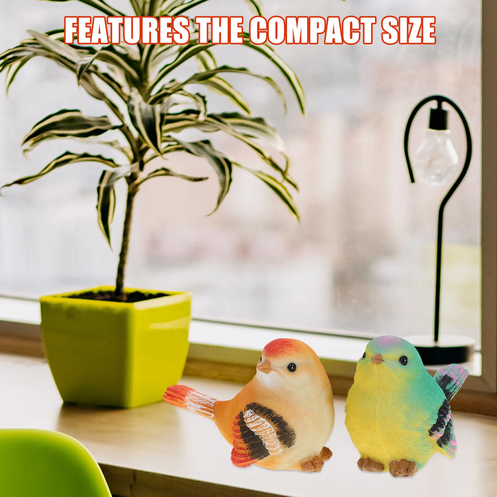 

2 Pcs Animal Bird Ornament for Decor Decoration Figurine Statues Decorative Birds